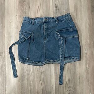 Fashion Nova Blue Denim Skirt